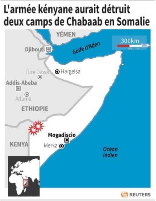 L'armee kenyane aurait detruit deux camps de chabaab en somalie
