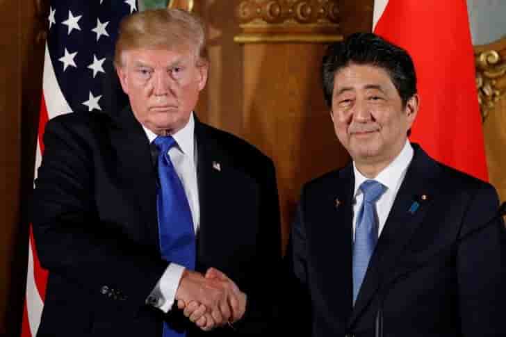 Abe et trump veulent maintenir la pression sur la coree du nord
