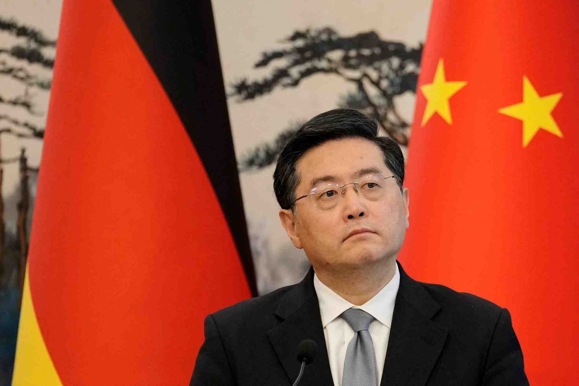 Photo d'archives du ministre chinois des affaires etrangeres qin gang lors d'une conference de presse