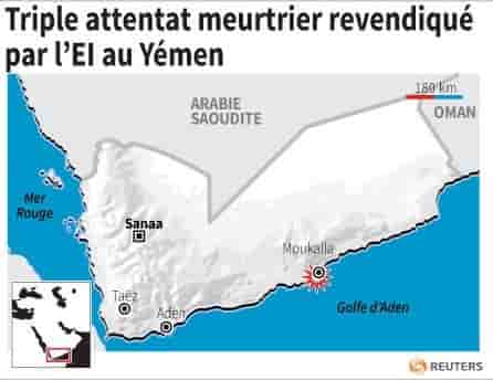 L'ei revendique un triple attentat au yemen