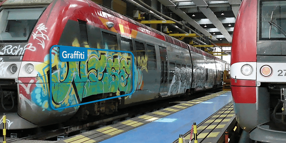 L'IA mise au point par Elter pour la SNCF peut identifier les rames taguées et la surface concernée