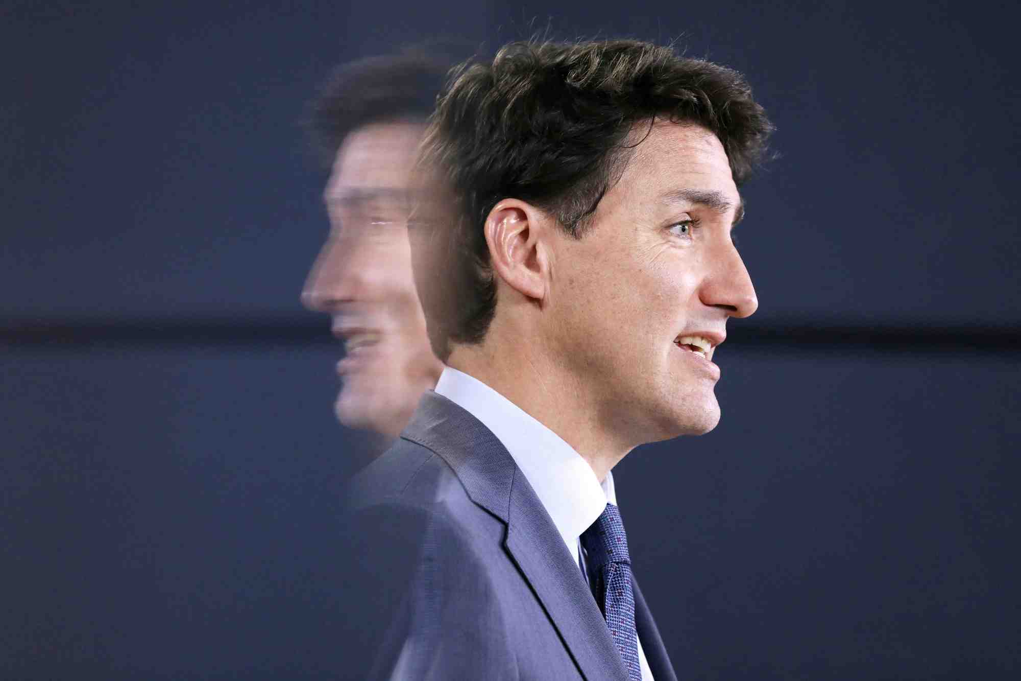 Le premier ministre canadien trudeau lors d'une conference de presse