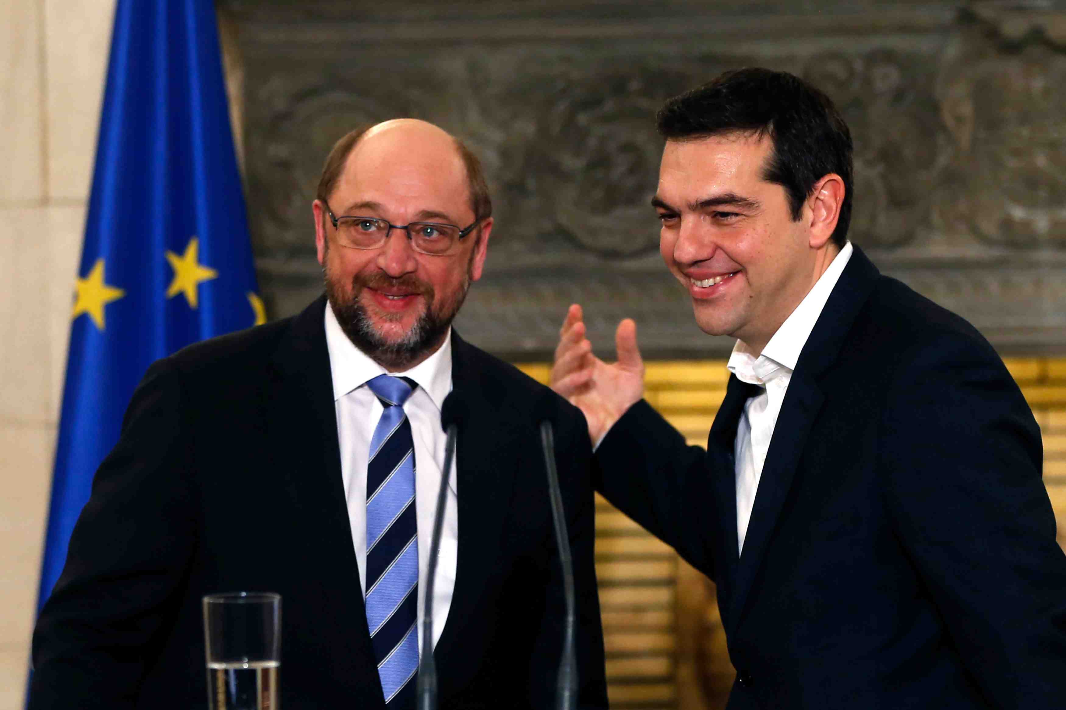 Martin schulz se dit encourage par ses entretiens avec alexis tsipras a athenes