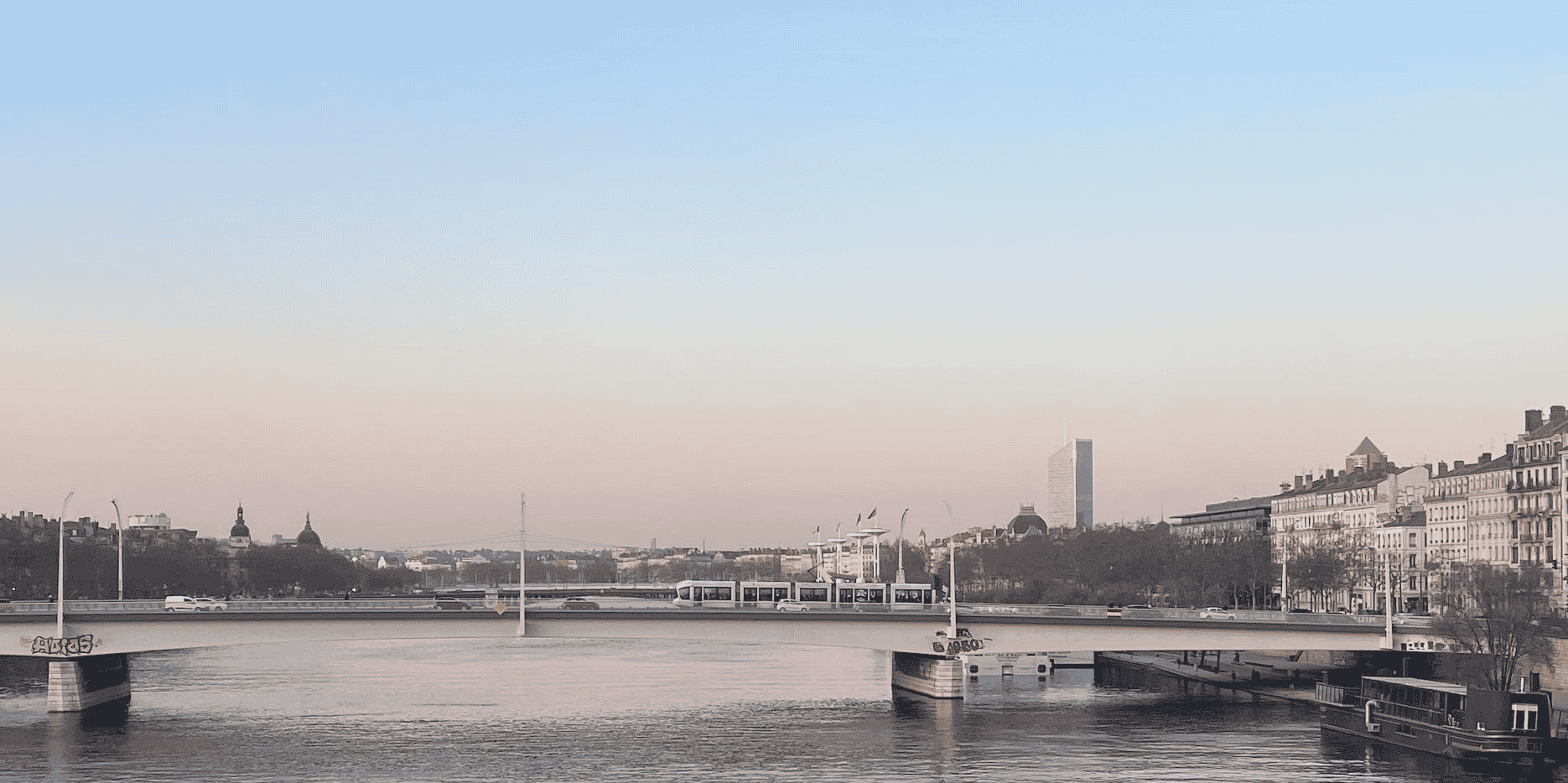 Paysage Lyon et son fleuve