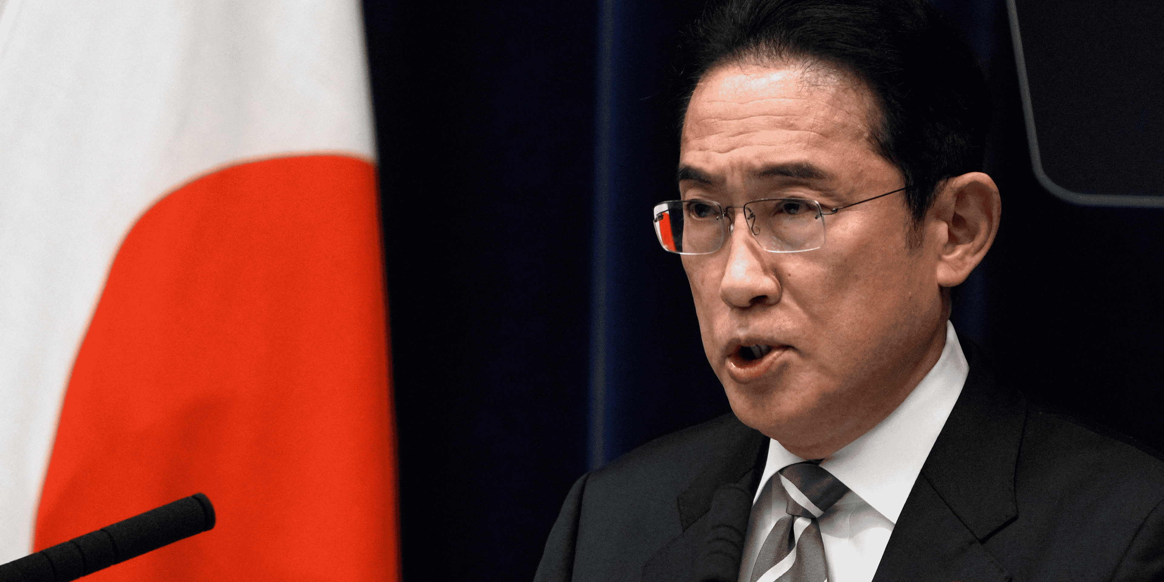 Conference de presse du premier ministre japonais fumio kishida, a tokyo