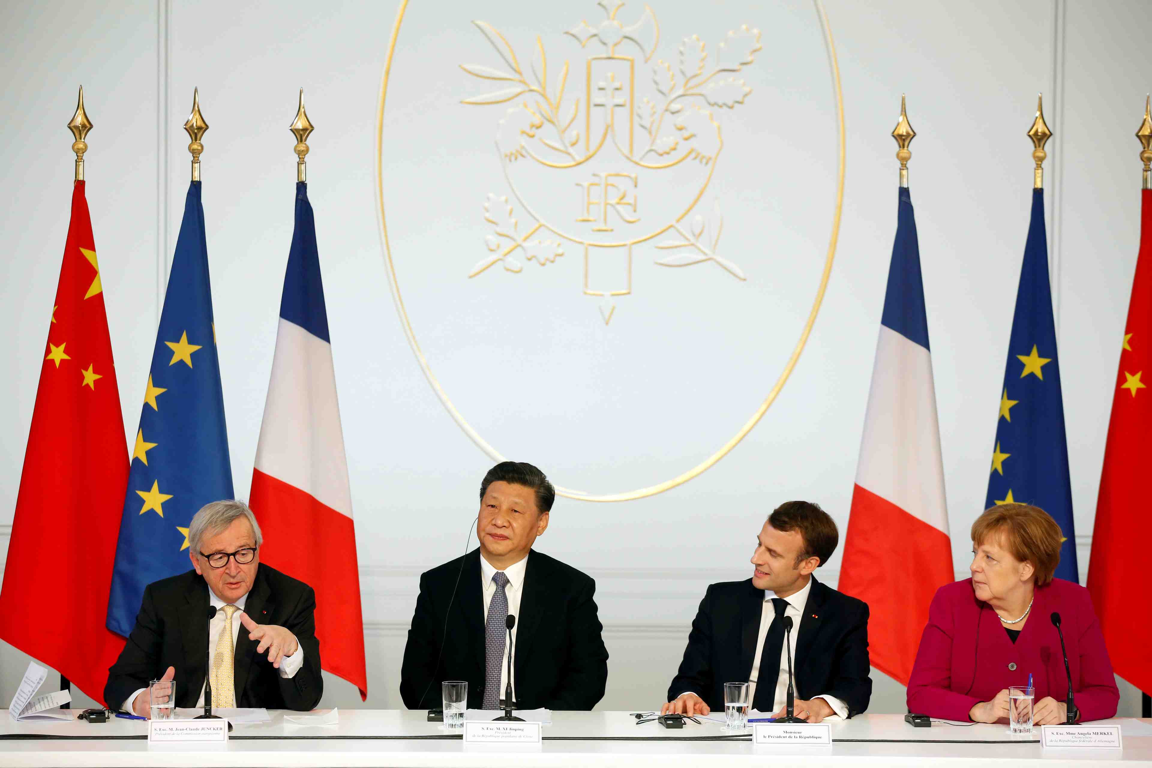 Macron, xi, merkel et juncker affichent de larges convergences