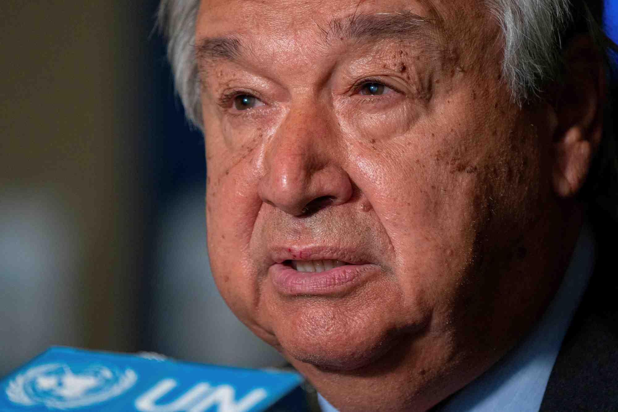 Le secretaire general des nations unies antonio guterres s'adresse aux medias a new york, etats-unis