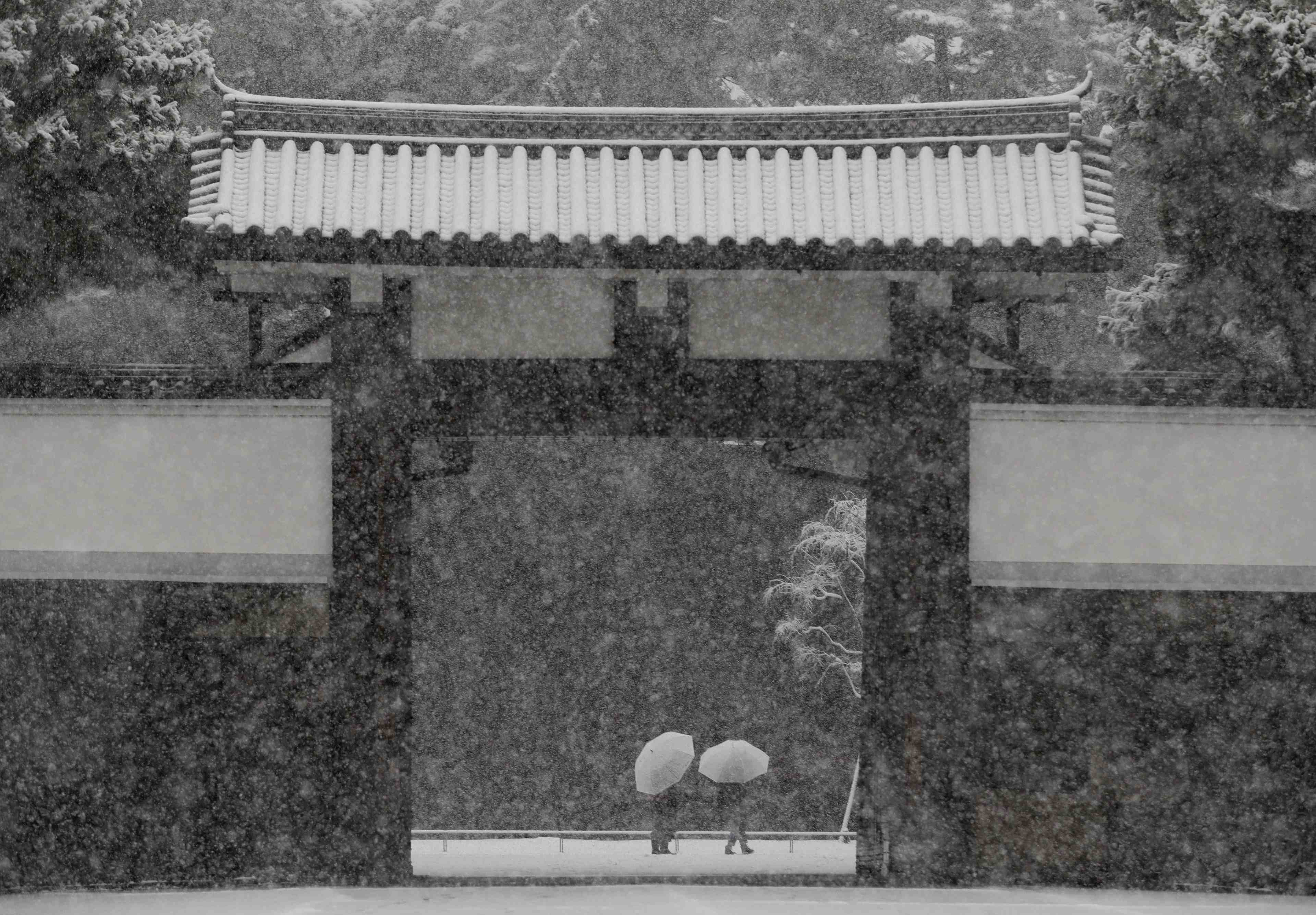 Chutes de neige dans le centre du japon, le trafic paralyse