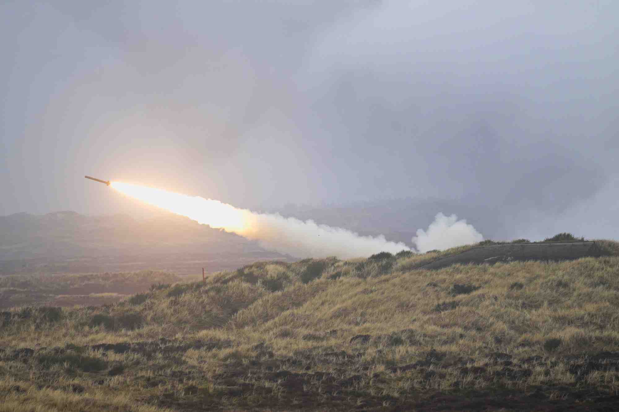 Photo d'archives d'une fusee m142 himars a oksbol, au danemark