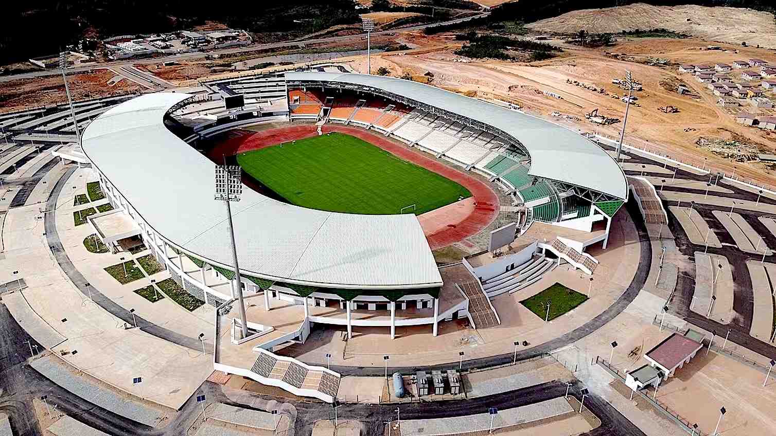 Vue du stade Laurent Pokou à San Pedro.