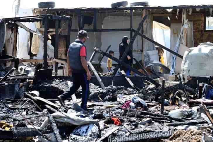 Nouvel incendie meurtrier dans un camp de refugies au liban