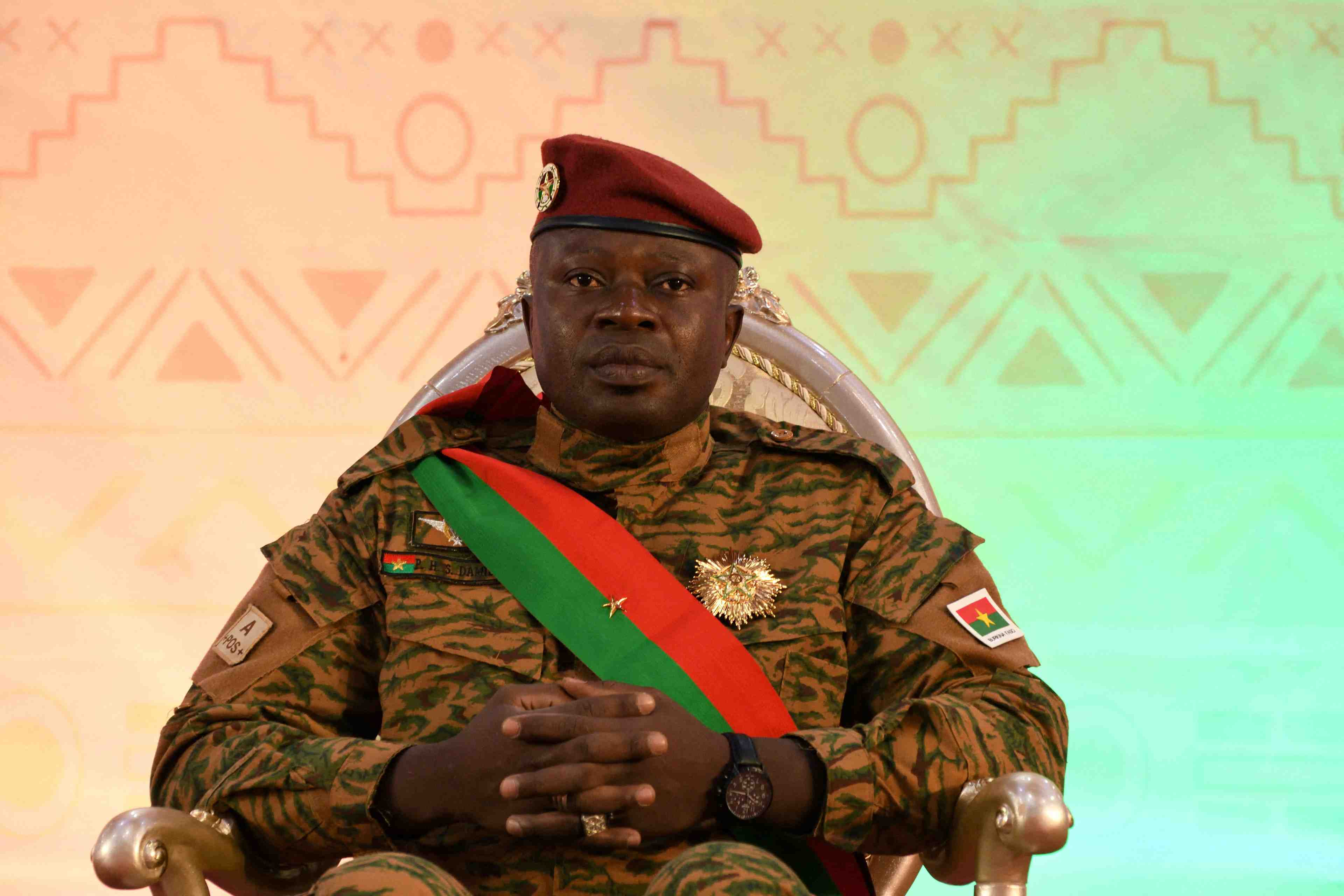 File photo: burkina faso's damiba sworn in as president again to lead a three-year transition in ouagadougou