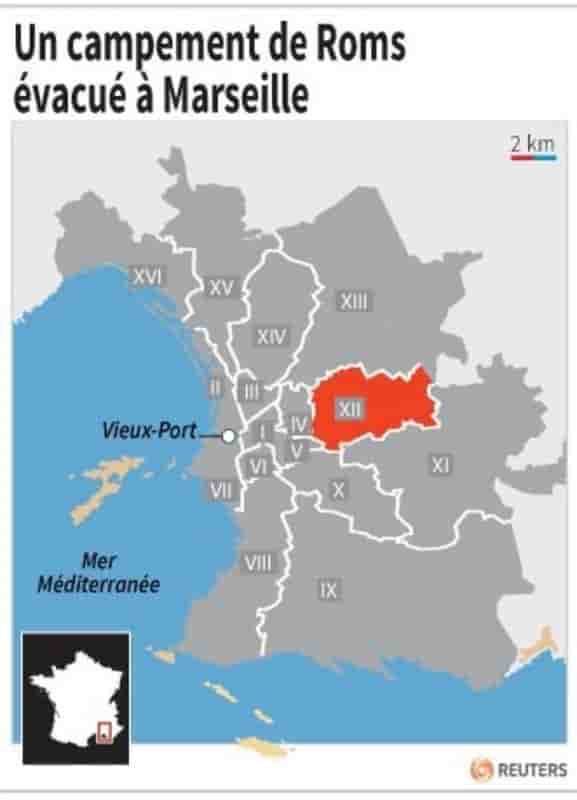 Un campement de Roms évacué à Marseille
