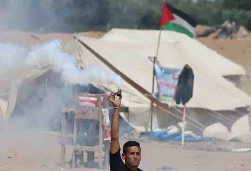 Nouvelle journee de manifestation a la frontiere gaza-israel