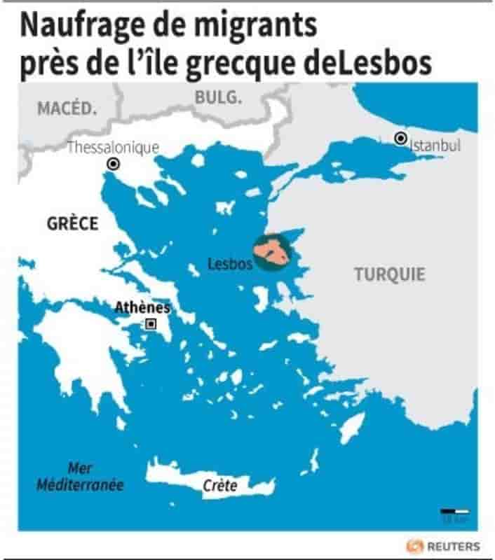 Naufrage de migrants pres de l’ile grecque delesbos