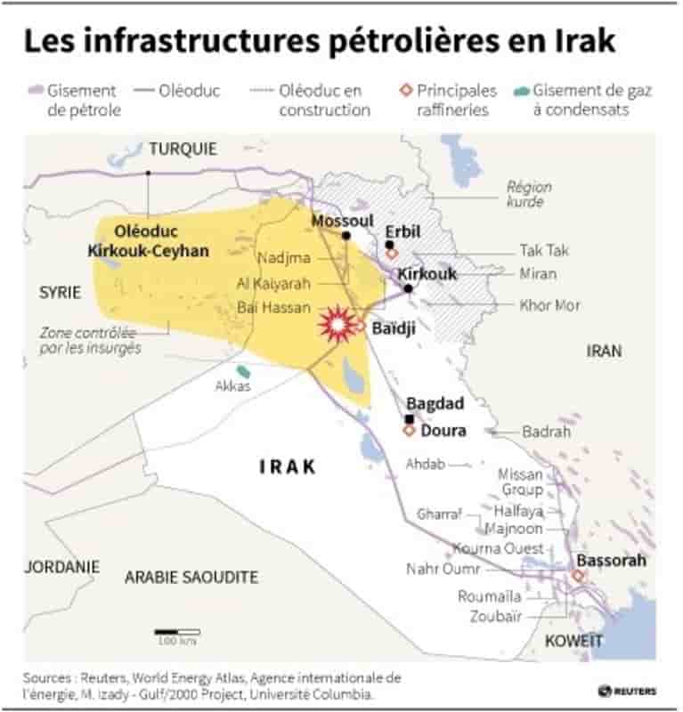 Les insurgés attaquent la raffinerie irakienne de Baïdji