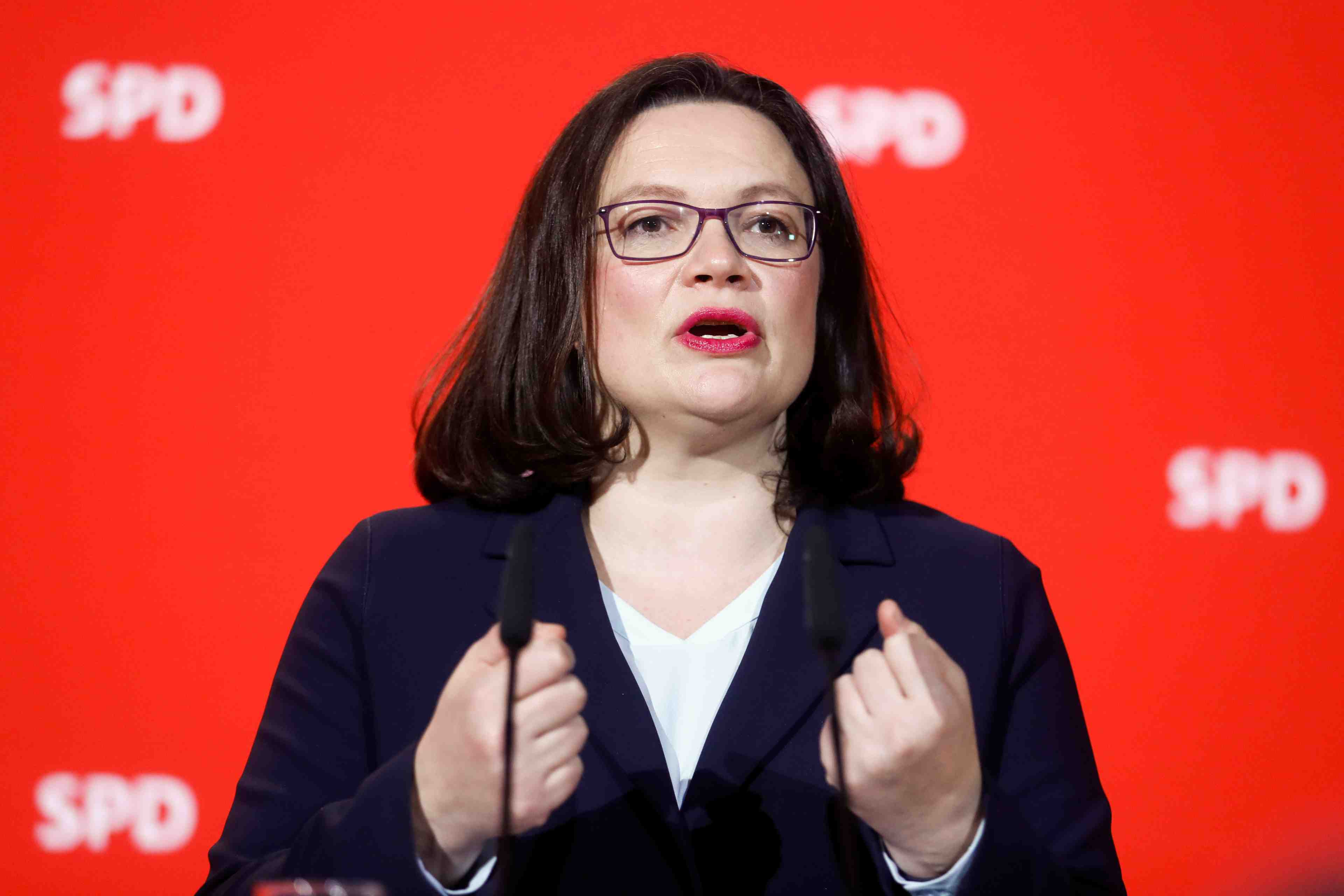 Andrea nahles, une femme pour sortir le spd de l'orniere