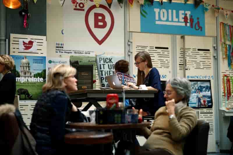 Le "place to b", espace ephemere sur les enjeux climatiques en marge de la cop21