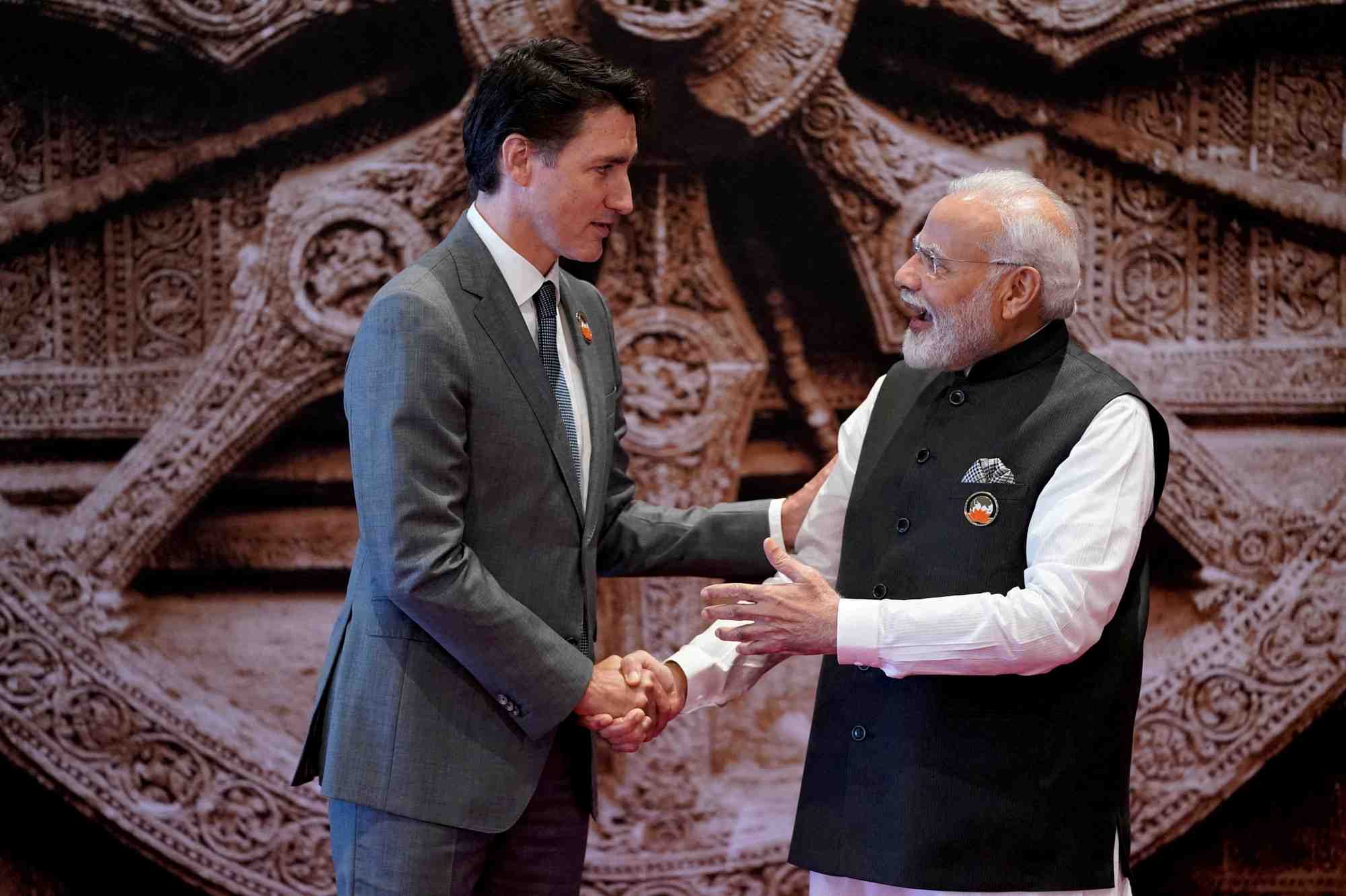 Justin trudeau et narendra modi lors du sommet du g20