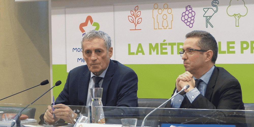 P. Saurel, président de la Métropole, et J. Despey, président de la Chambre d'agriculture 34
