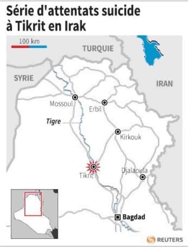 Serie d'attentats suicide a tikrit en irak