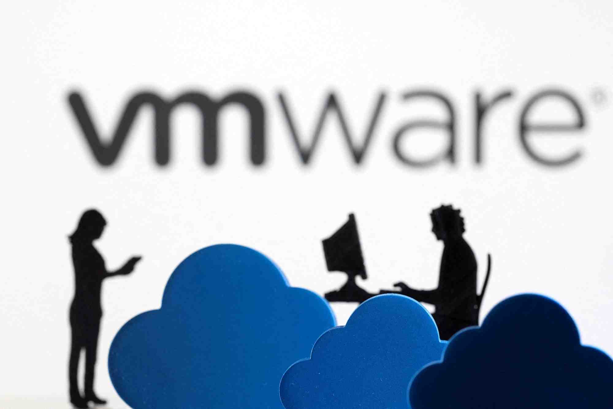 L'illustration montre le logo de la societe de services cloud vmware