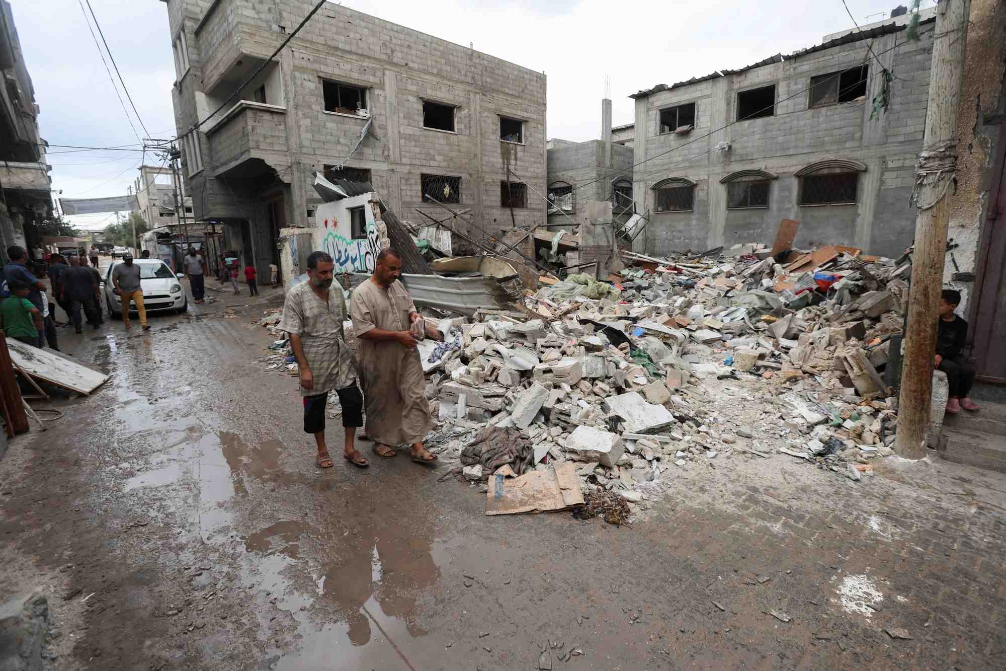 Site d'une frappe israelienne sur une maison, dans le cadre du conflit entre israel et le hamas, a nuseirat, dans le centre de la bande de gaza