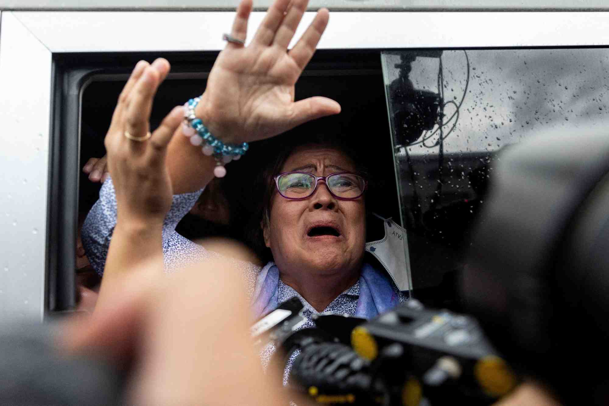 L'ex-senatrice philippine leila de lima lors de sa liberation apres six ans de detention