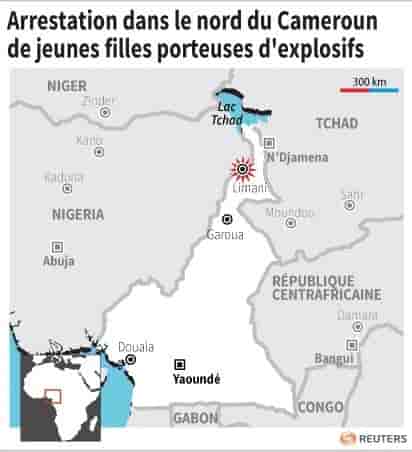 Arrestation dans le nord du cameroun de jeunes filles porteuses d'explosifs