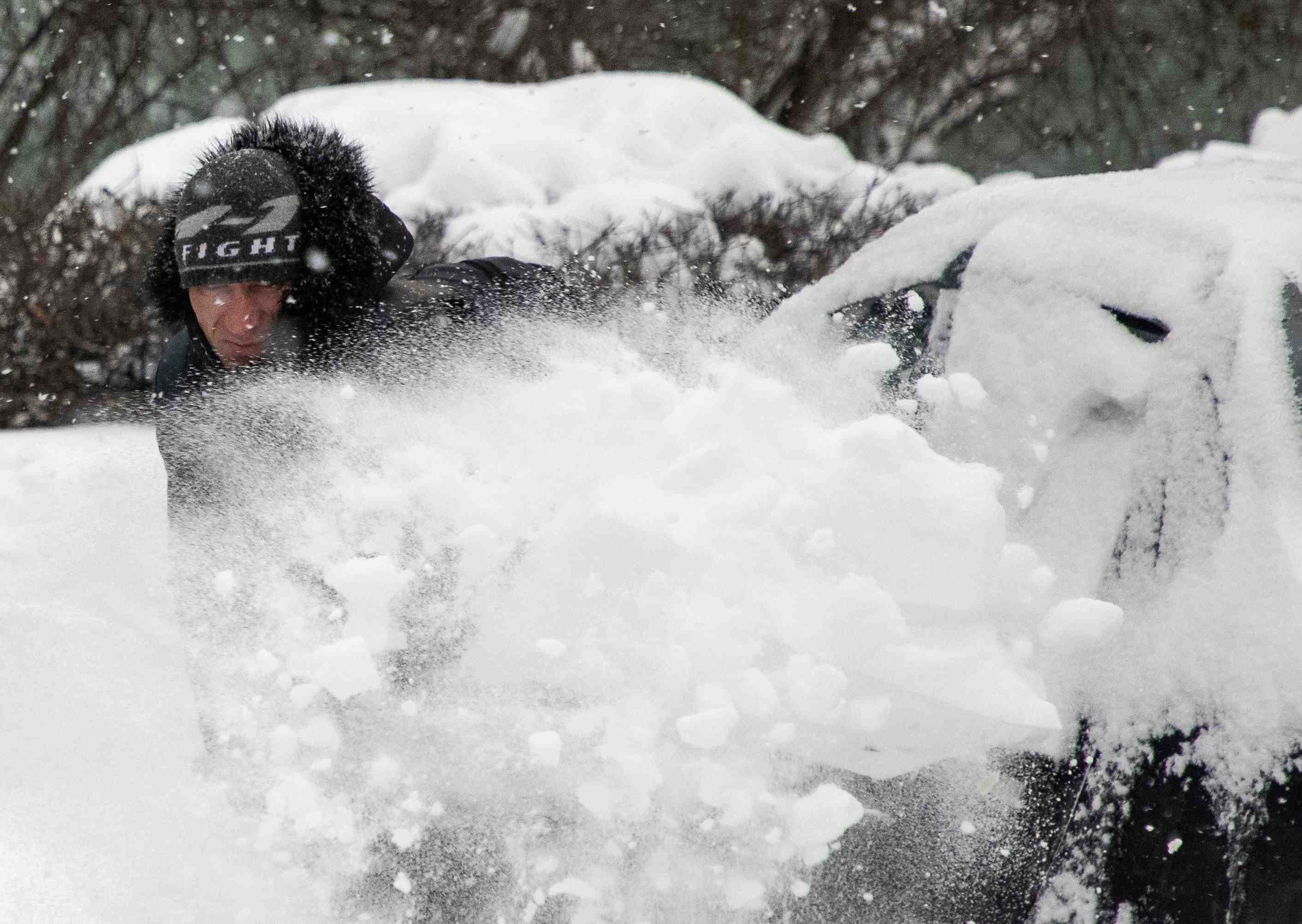 Moscou au ralenti a cause de la neige et du froid