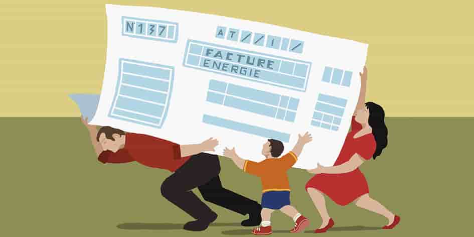 Illustration représentant l'augmentation du coût de l'énergie pour les ménages.