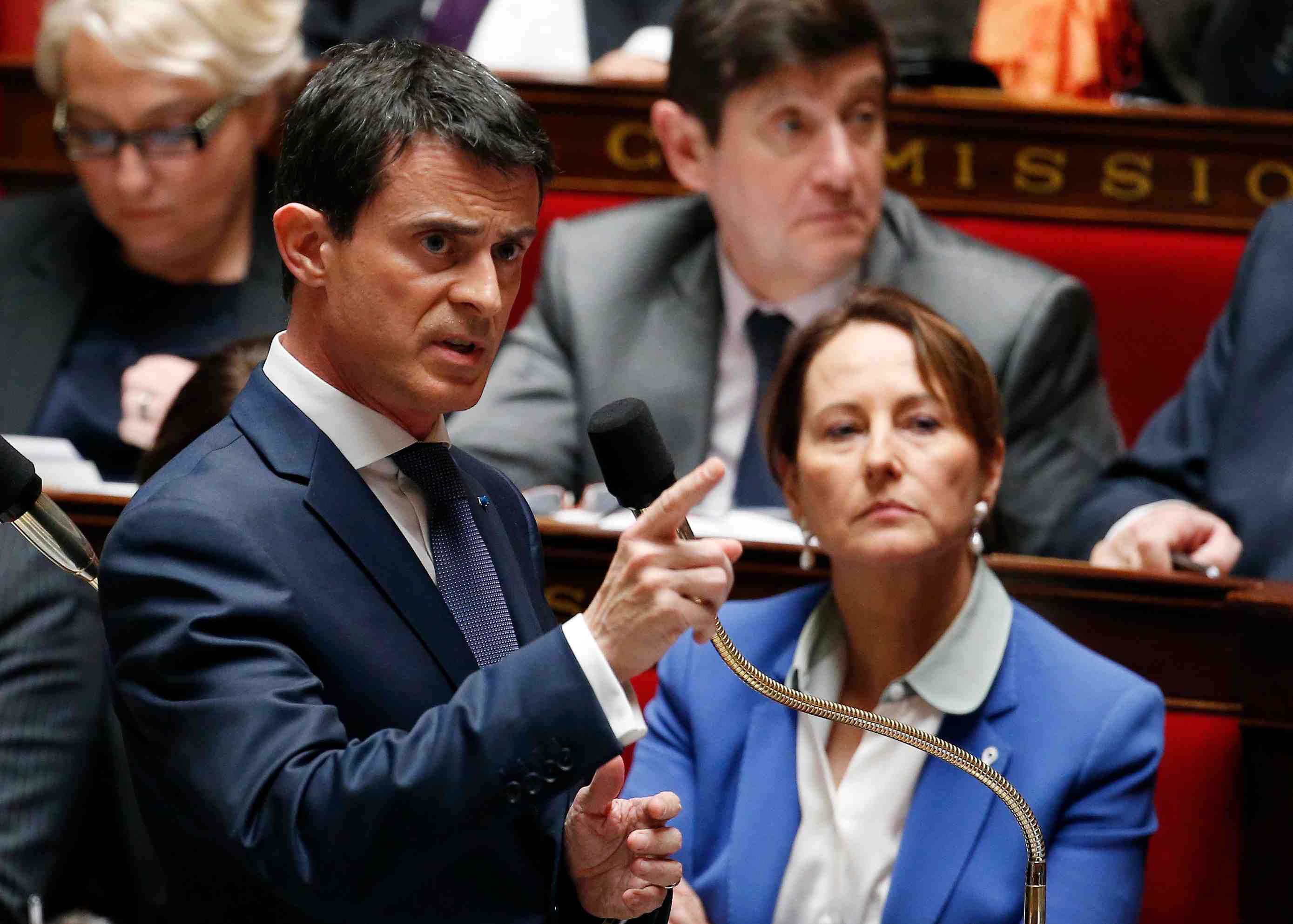 French prime minister manuel valls speaks during the questions to the government session at the national assembly in paris