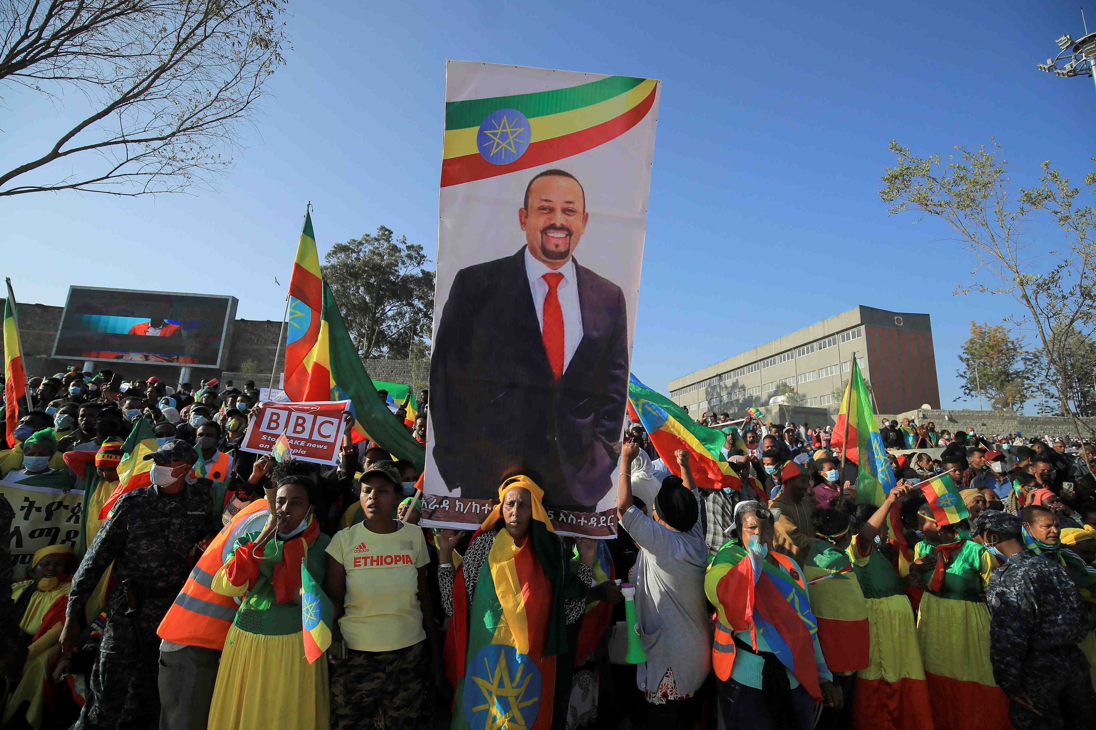 Ethiopie: des milliers de manifestants a addis-abeba en soutien au gouvernement