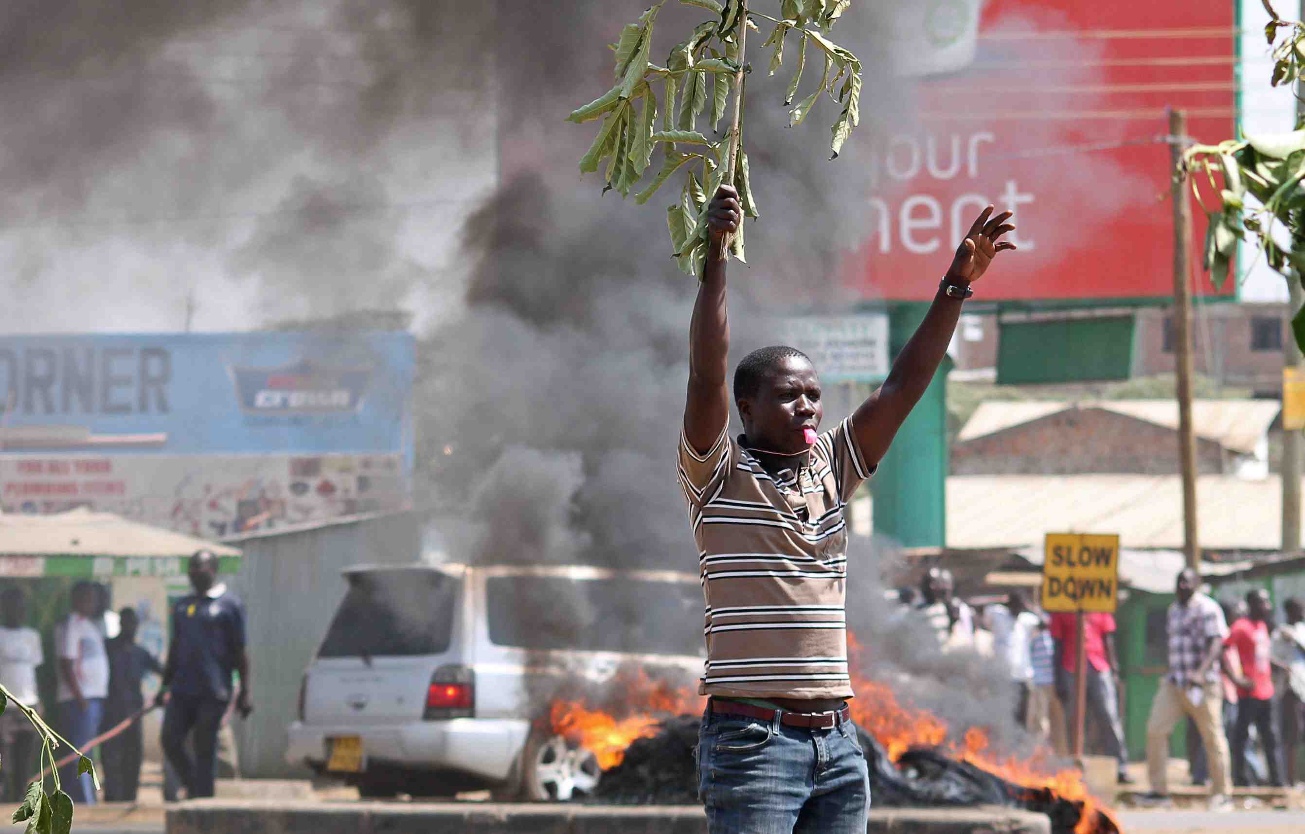 Manifestations devant la commission electorale a nairobi
