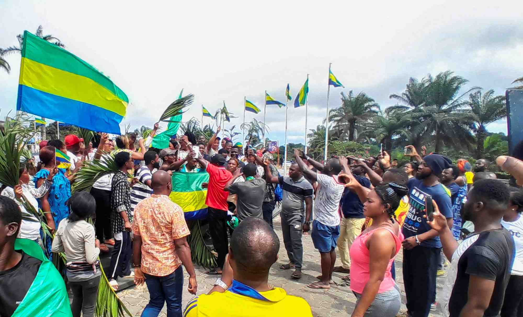 Manifestation en soutien au coup d'etat a libreville (gabon)