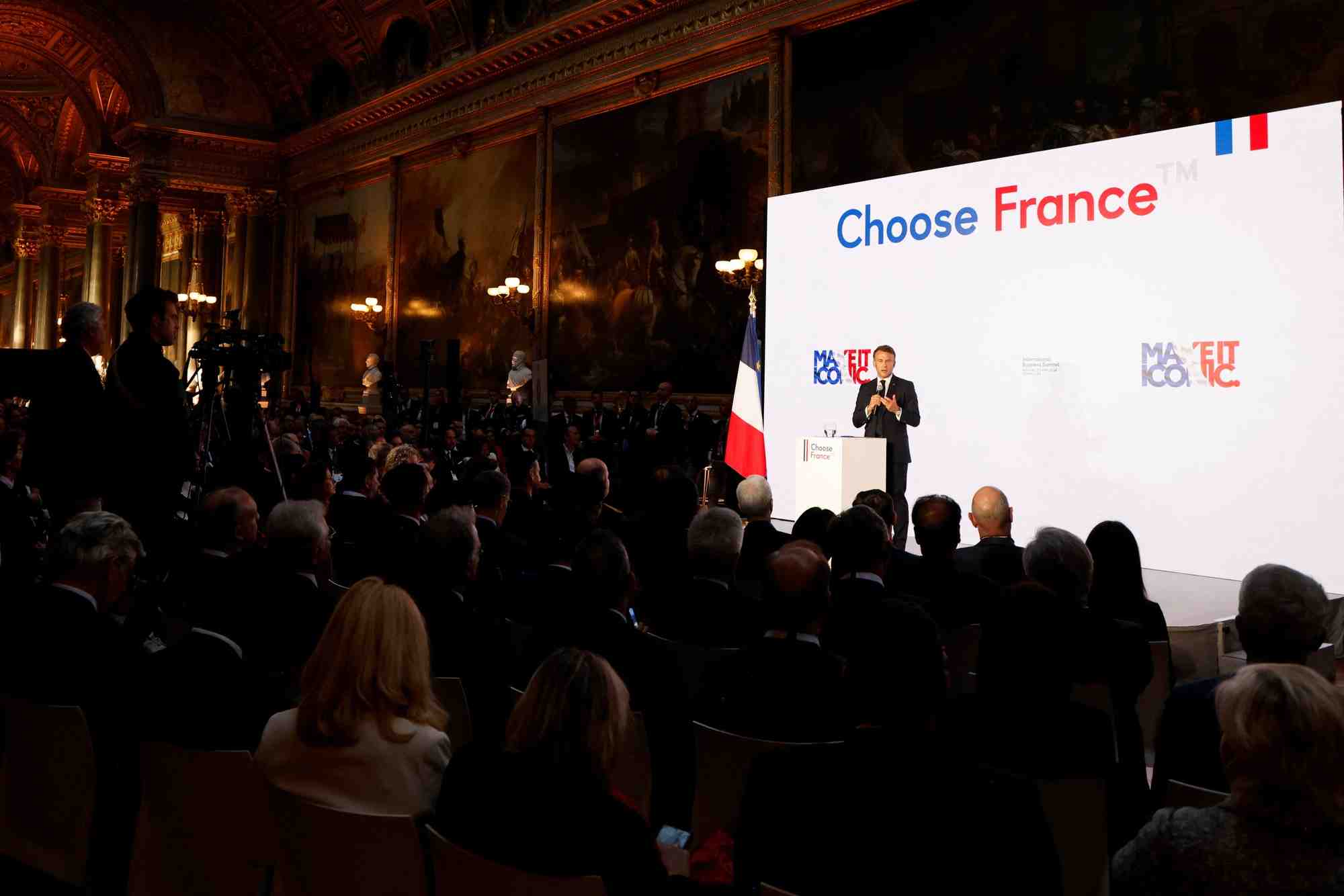 La précédente édition du sommet Choose France en 2024.
