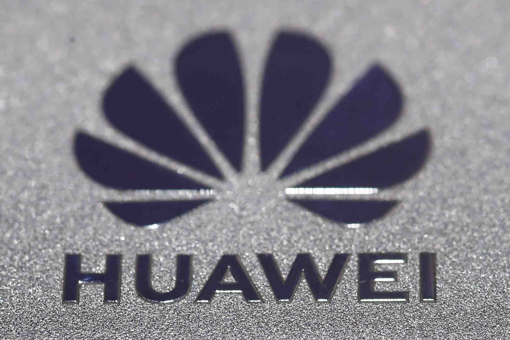 Le logo de huawei lors du salon de l'automobile de munich