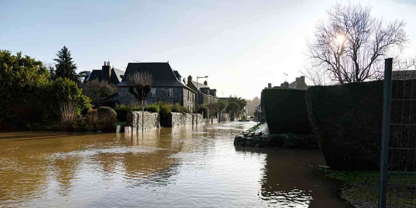 Les crues ont causé des dégâts en Bretagne durant la dernière semaine de janvier. (photo prise le 28 janvier 2025 à Guipry-Messac en Ille-et-Vilaine).