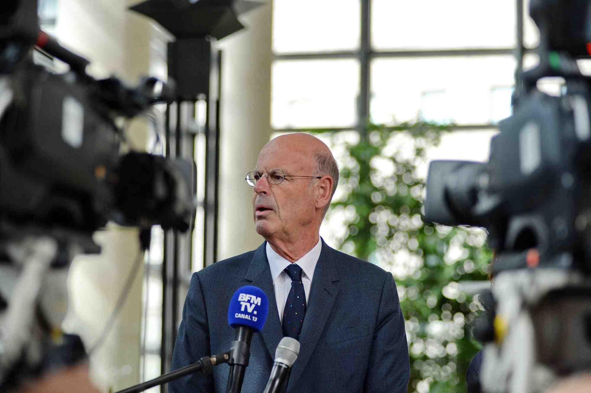 Le ministre de l’Économie, Éric Lombard, au lancement des consultations avec les groupes politiques sur le budget 2026, mercredi 2 juillet à Bercy.