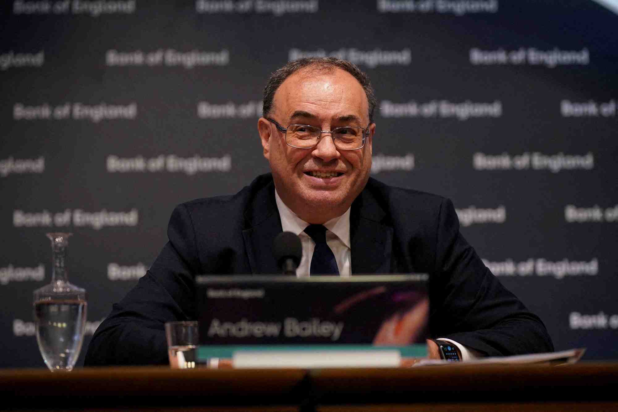 Le gouverneur de la banque d'angleterre, andrew bailey, a londres