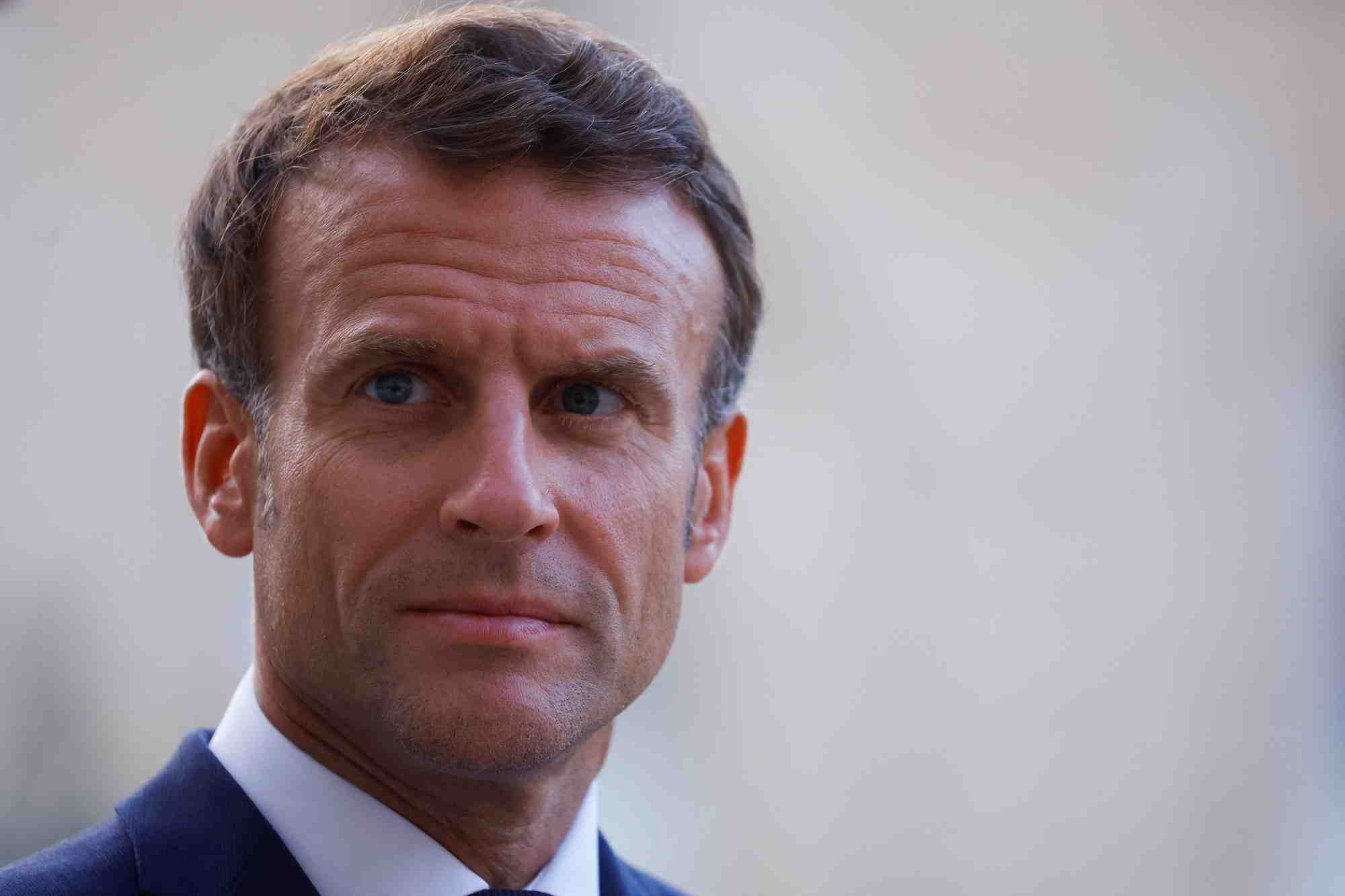 Le president francais emmanuel macron lors d'une reunion au palais de l'elysee a paris