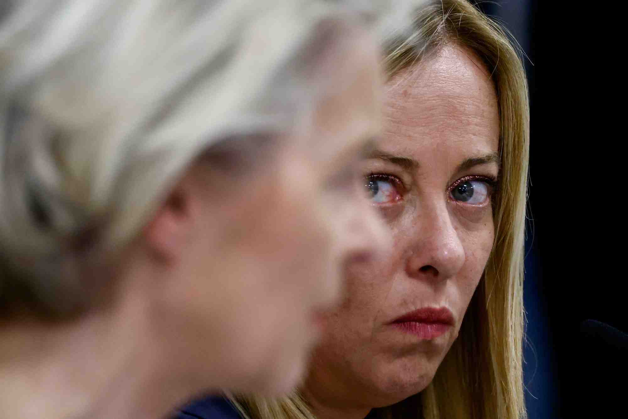 La presidente de la commission europeenne ursula von der leyen et la premiere ministre italienne giorgia meloni a lampedusa, en italie