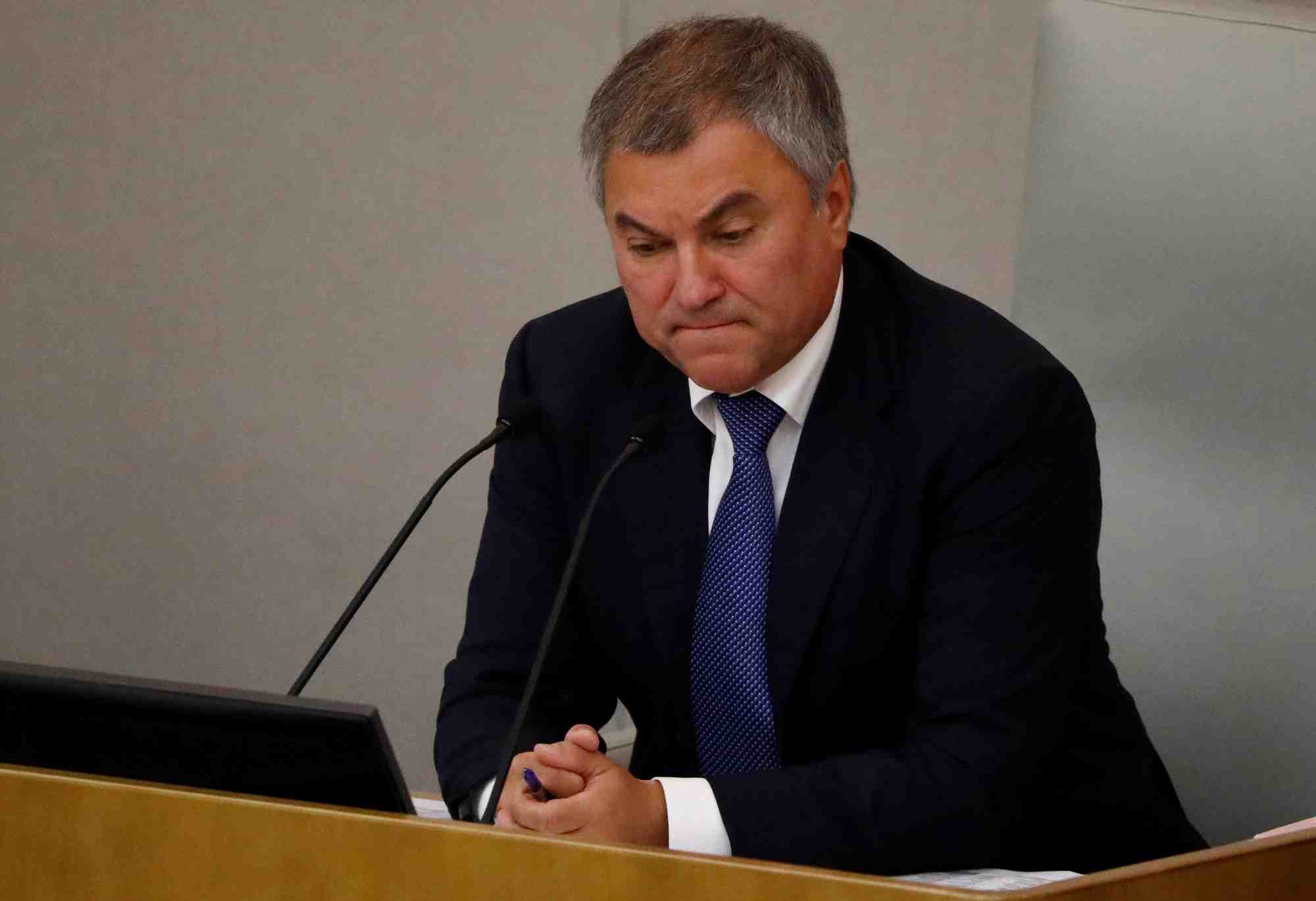 Le president de la douma russe, viatcheslav volodine