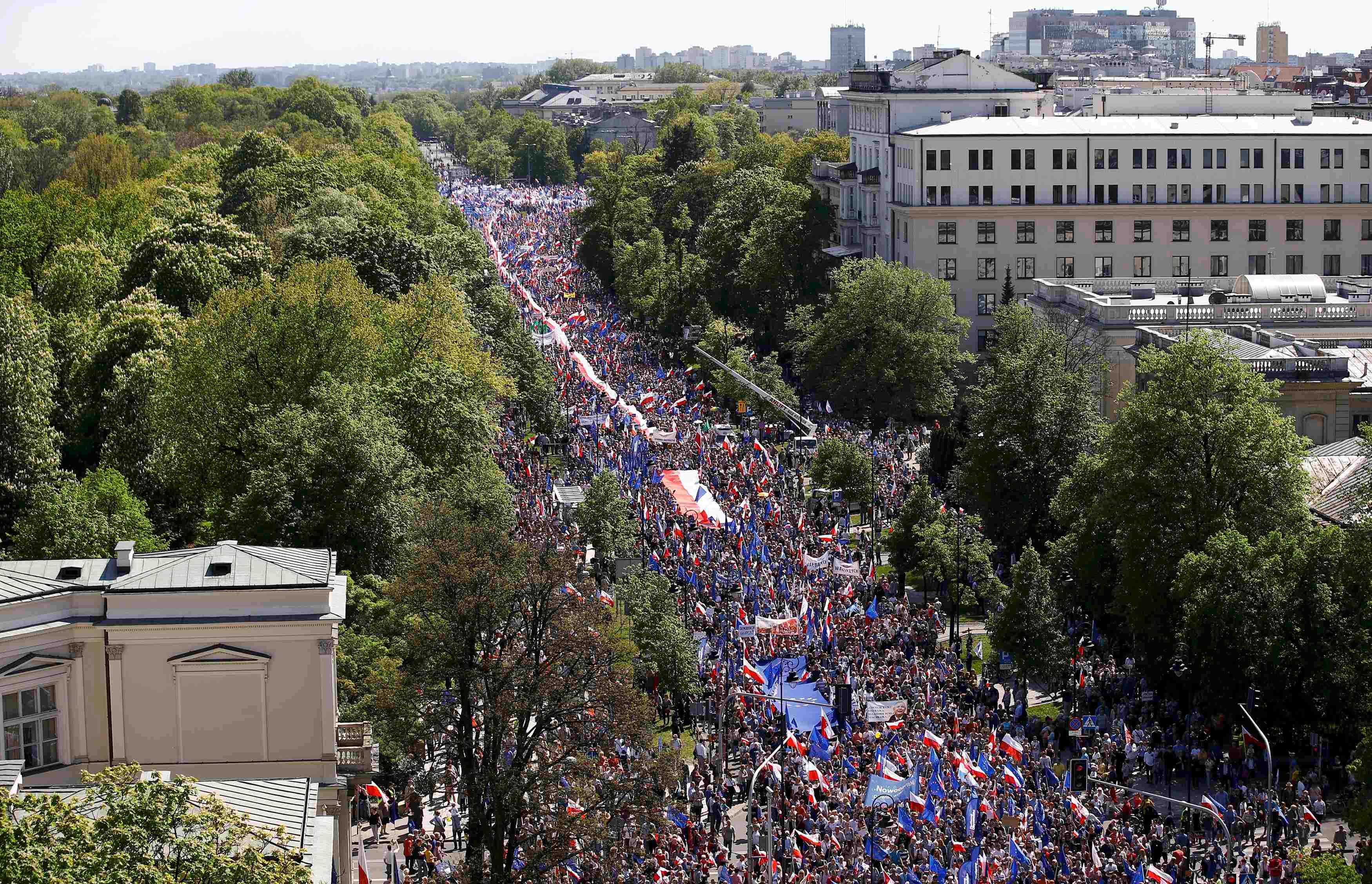 Manifestation contre le gouvernement a varsovie