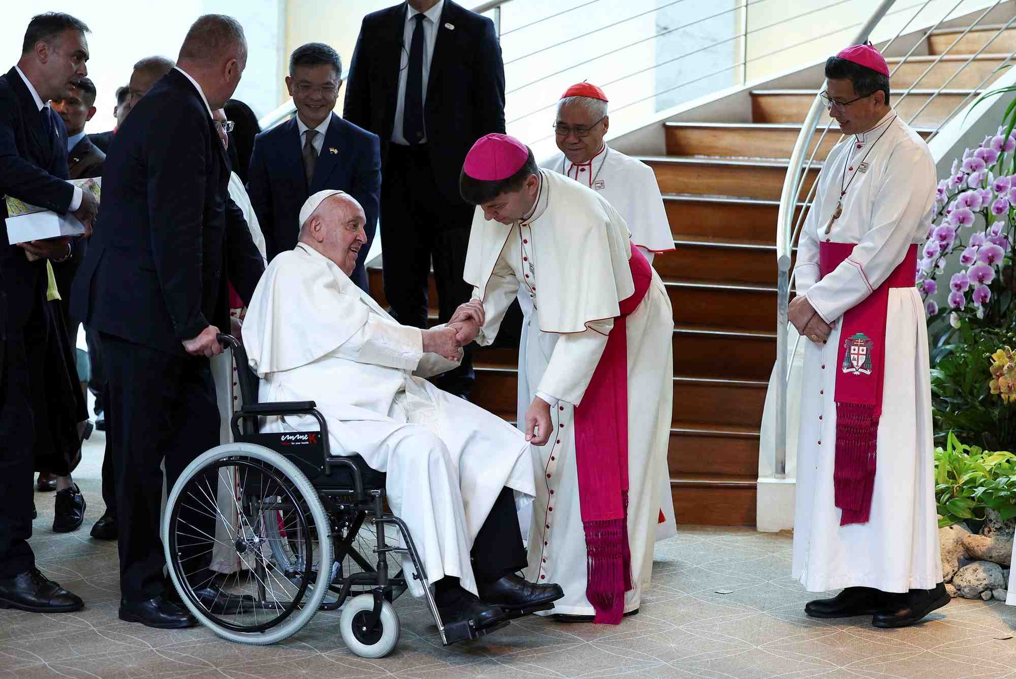 Pope francis a singapore dans le cadre de sa tournee en asie