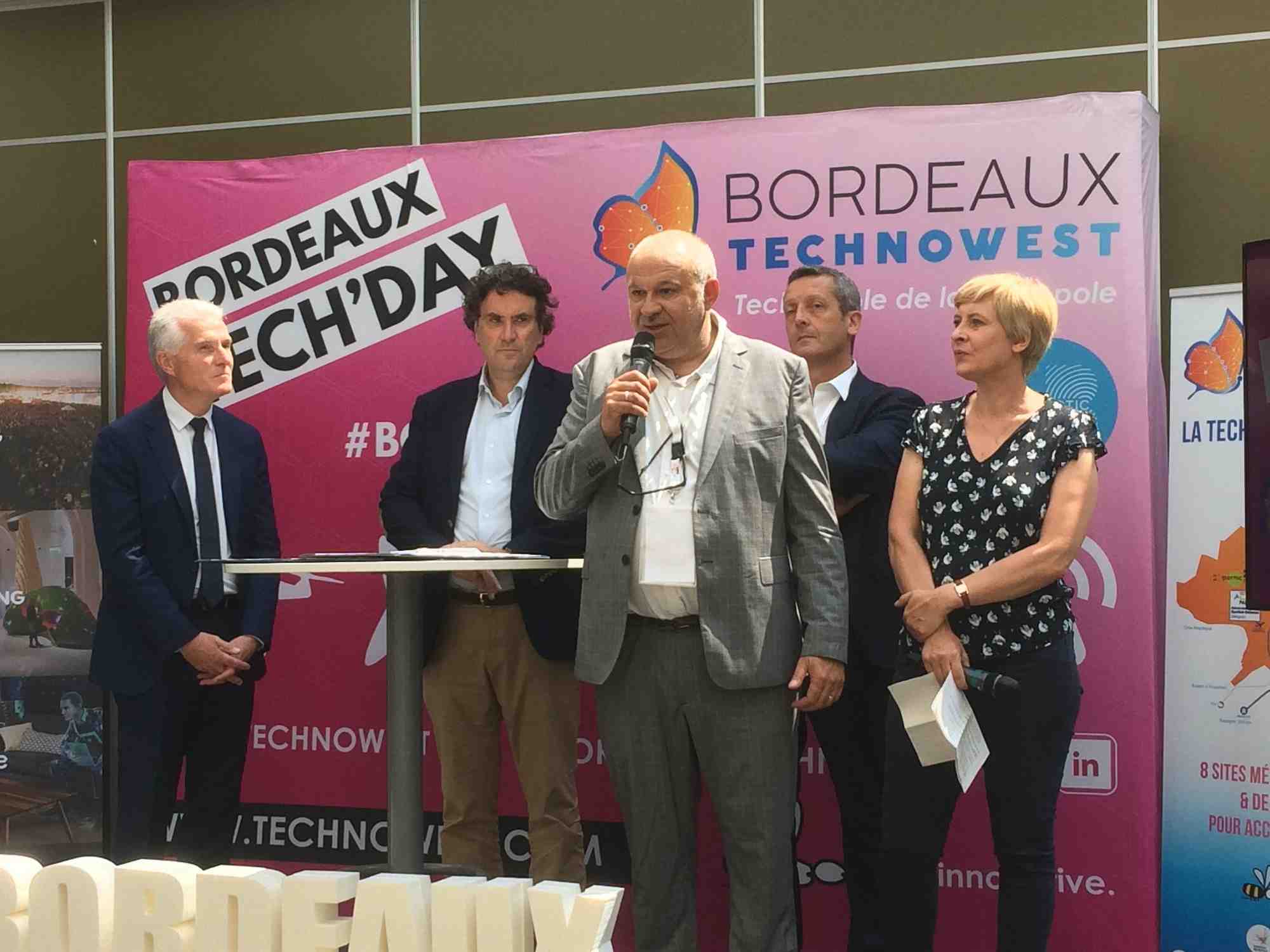 François Baffou, directeur général de Bordeaux Technowest, au centre, lors d'un événement Bordeaux Tech'Day.