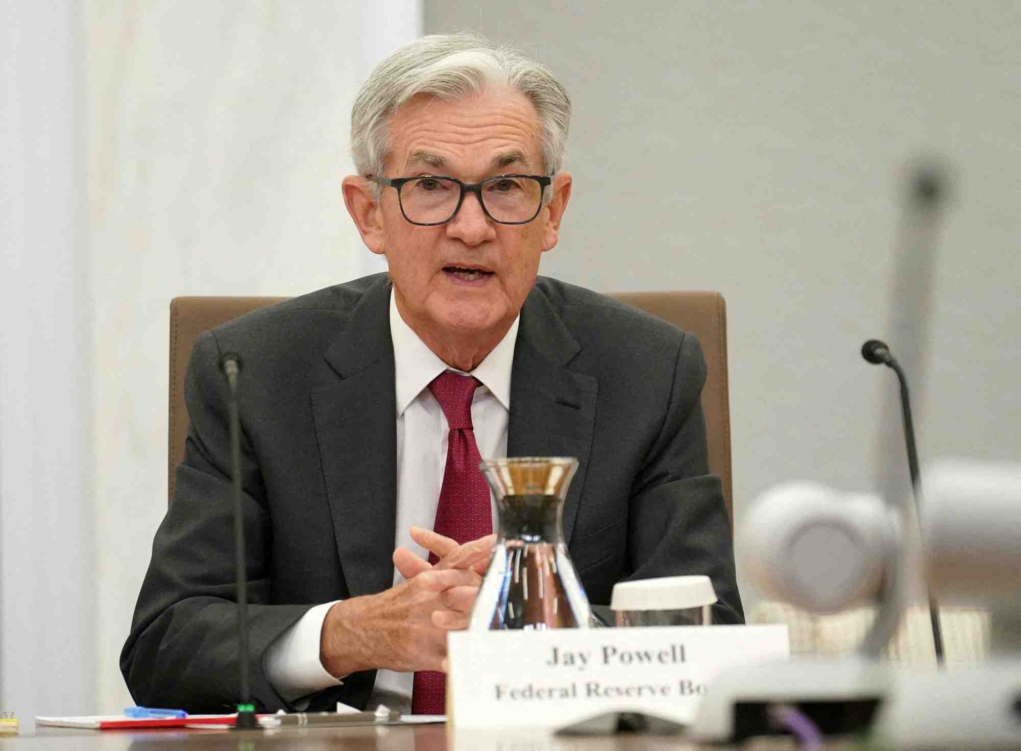Le president de la reserve federale, jerome powell, lors d'un evenement a washington