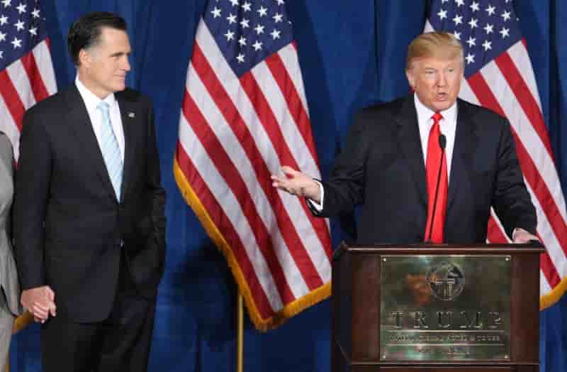 Donald trump invite par mitt romney a publier ses declarations fiscales