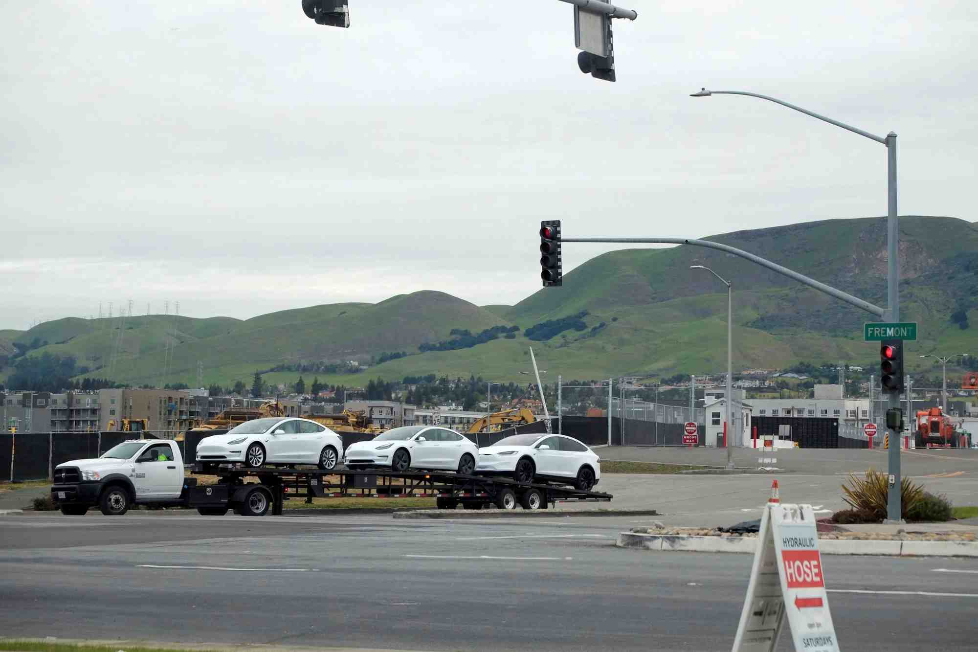 Photo d'archives des voitures tesla a fremont, aux etats-unis