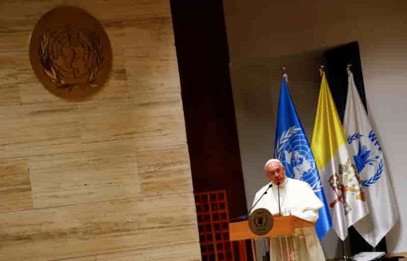 Visite du pape au siege du pam
